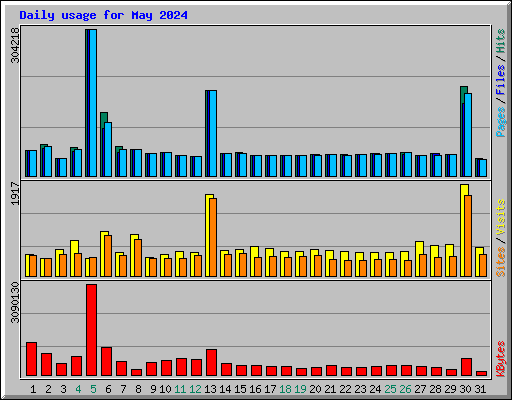 Daily usage for May 2024