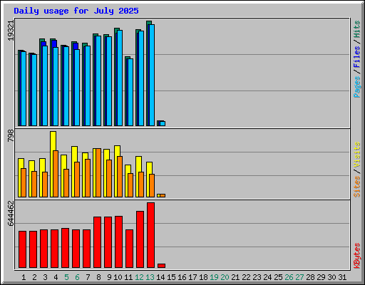 Daily usage for July 2025