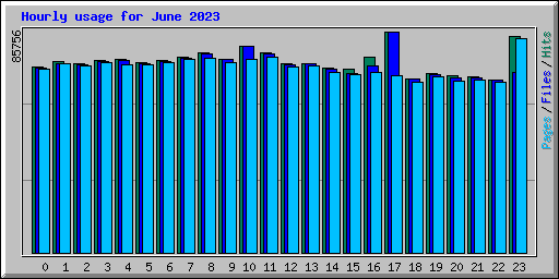 Hourly usage for June 2023