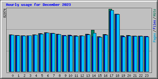 Hourly usage for December 2023